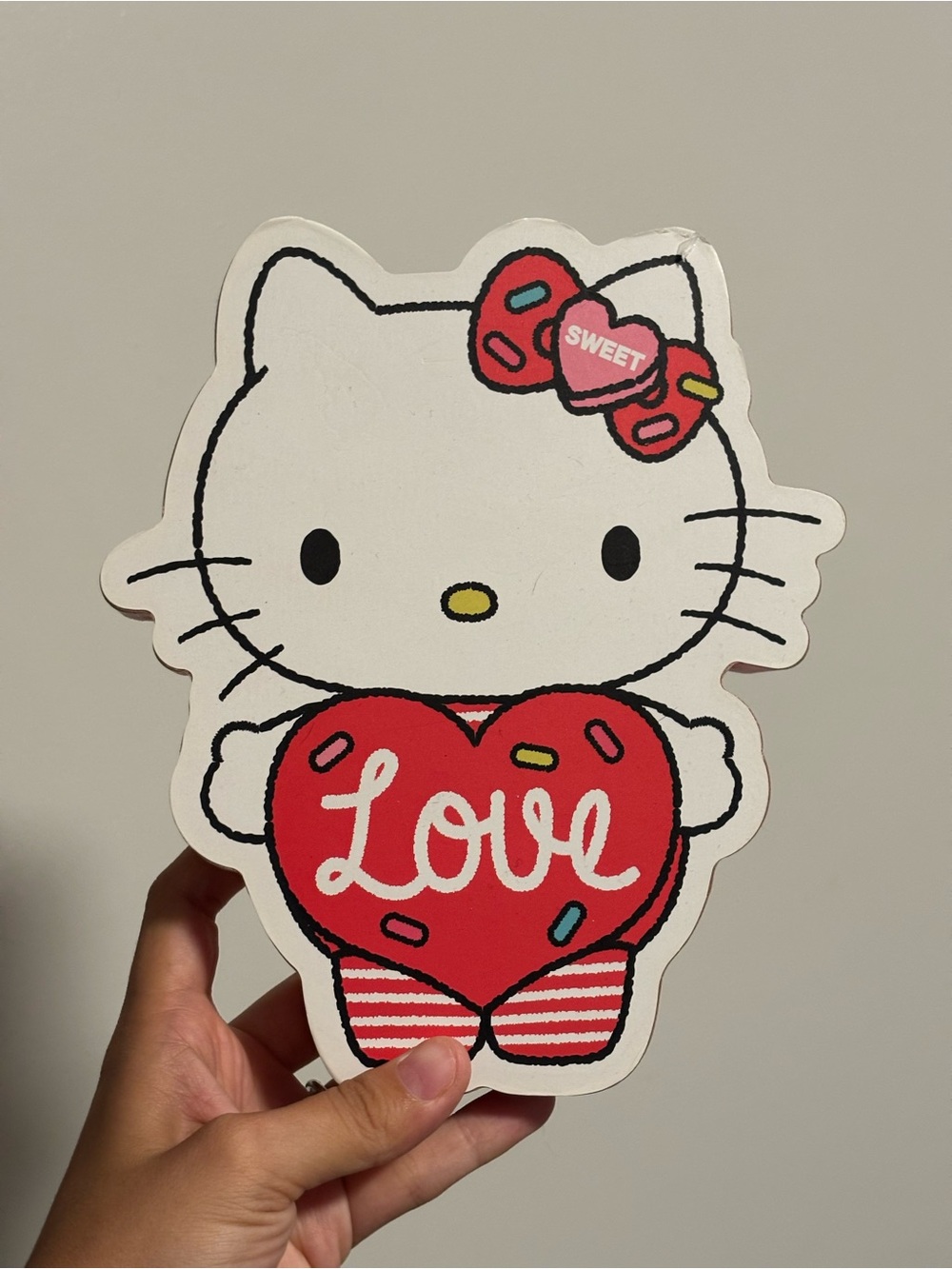 Sanrio Hello Kitty Red & White 'Love' Heart Wall Sticker